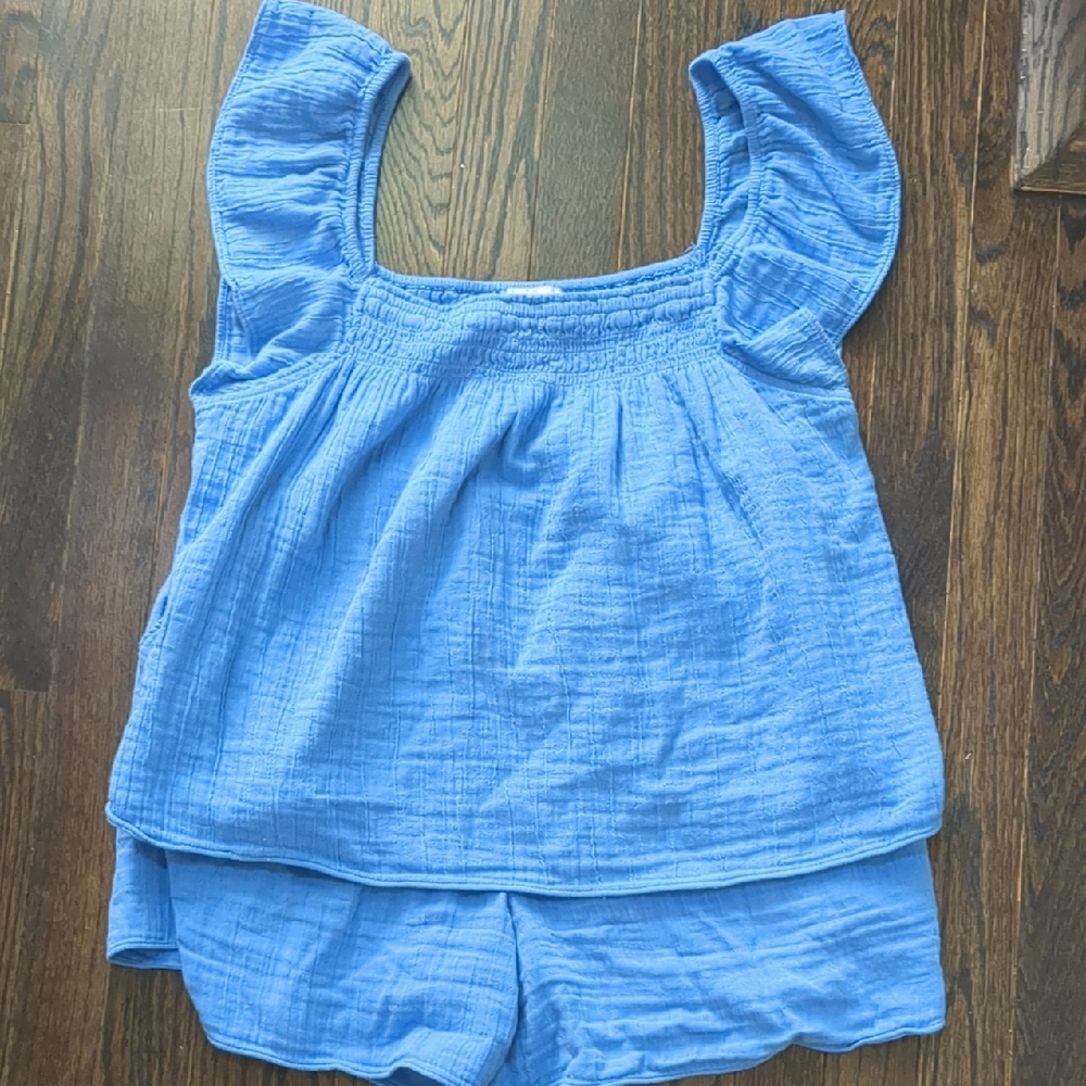 Macy's Blue Smocked Set